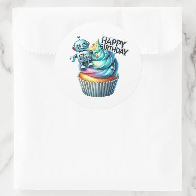 Adesivos de Aniversário de Cupcake (Bolsa)