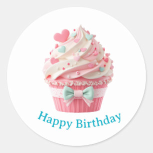 Adesivos de Aniversário de Cupcake