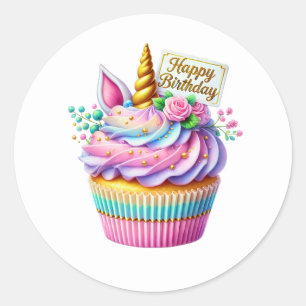 Adesivos de Aniversário de Cupcake
