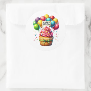 Adesivos de Aniversário de Cupcake