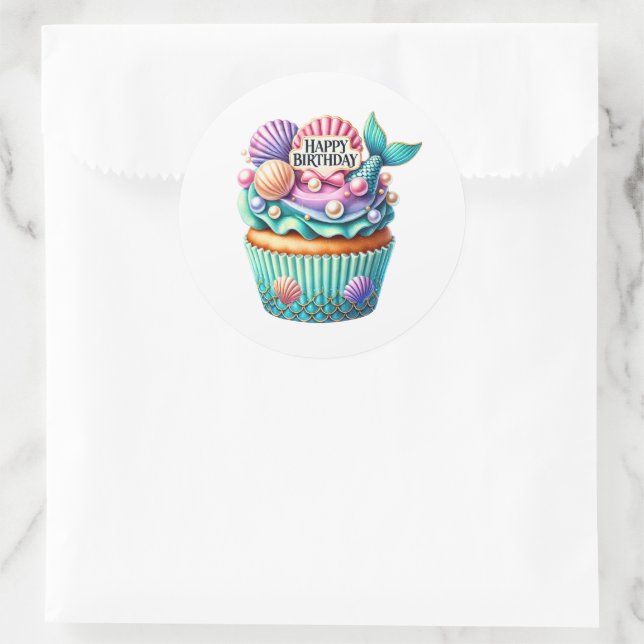 Adesivos de Aniversário de Cupcake (Bolsa)