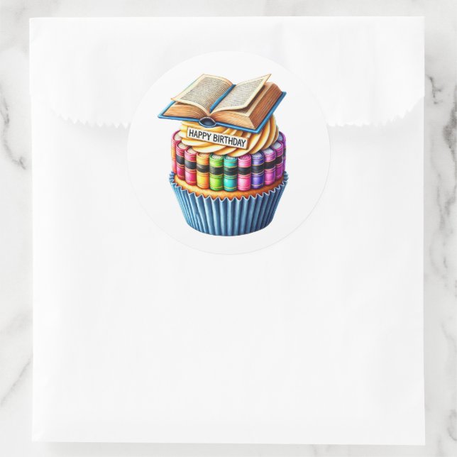 Adesivos de Aniversário de Cupcake (Bolsa)