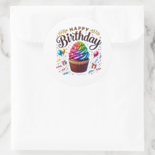 Adesivos de Aniversário de Cupcake