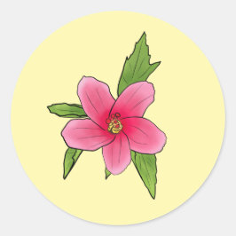Adesivos de Aniversário de Hibisco Rosa Tropical