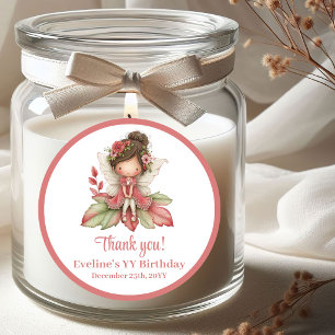 Adesivos de Aniversário de Menina com Flores Cor-d