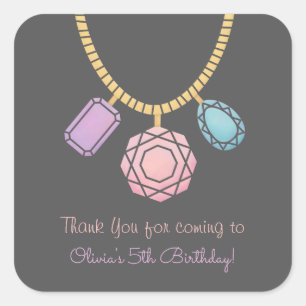 Adesivos de Aniversário de Meninas Jóias Glam Jewe