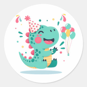 Adesivos de Aniversário de Meninos Dinossauros F