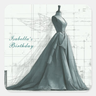 Adesivos de Aniversário de Moda Elegante – Frasco