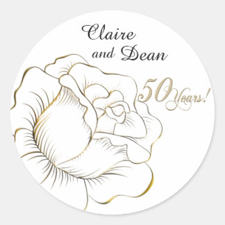 Adesivos de Aniversário de Ouro Personalizados