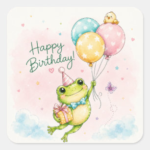 Adesivos de Aniversário em Aquarela Fofa   Diverti