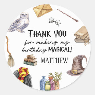 Adesivos de Aniversário Mágico do Mundo Mágico