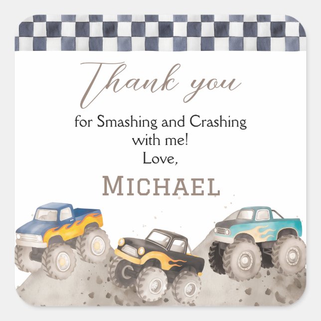 Adesivos de Aniversário Personalizados de Caminhão (Frente)