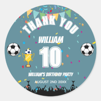 Adesivos de Aniversário Personalizados de Futebol 
