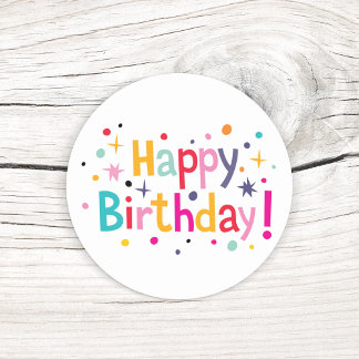 Adesivos de Aniversário Retro Confetti