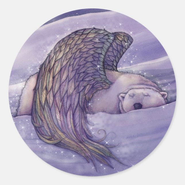 Adesivos de Anjo Urso Polar (Frente)