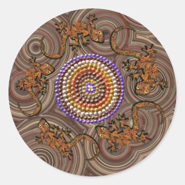 Adesivos de Arte do Deserto de Estilo Aborígenes A (Frente)