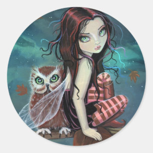 Adesivos de Arte Fantasia de Fada Gótica Fofa e Co