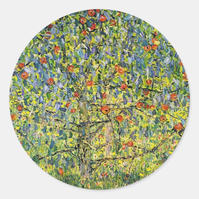 Adesivos de Arte Gustav Klimt pintando a Árvore Ap (Frente)