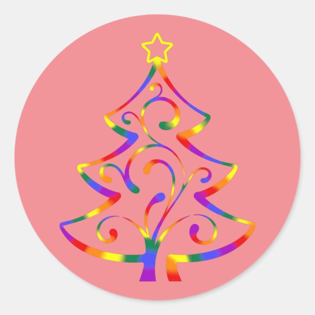 Adesivos de árvore de Natal com orgulho LGBT+ (Frente)