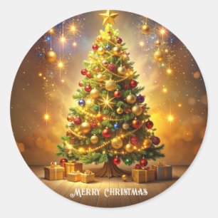 Adesivos de árvore de Natal decorada