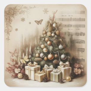 Adesivos de árvore de Natal vintage