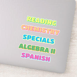 Adesivos de Assunto Escolar com Sombra Estética