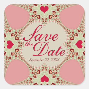 Adesivos de aviso de data de casamento com rendas