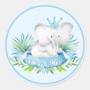 Adesivos de Baby Chá do Elefante Menino