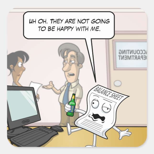 Adesivos de Balanço do Bebado Contabilístico (Frente)