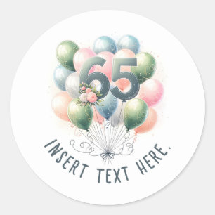 Adesivos de balão de texto personalizado para 65º