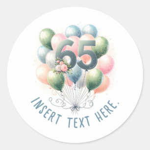 Adesivos de balão de texto personalizado para 65º