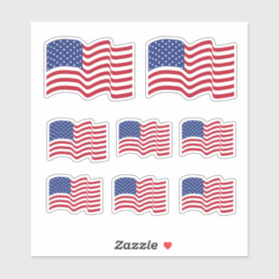 Adesivos de bandeira americana ondulante clássicos