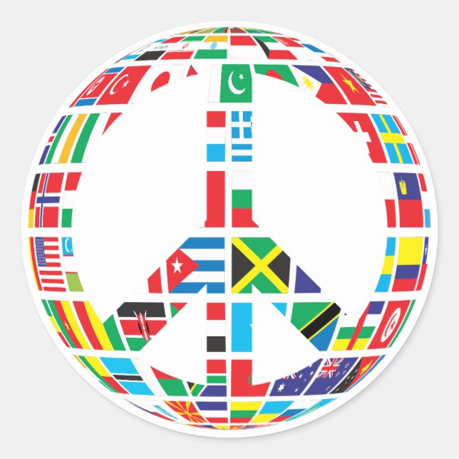 adesivos de bandeira do sinal de paz (Frente)
