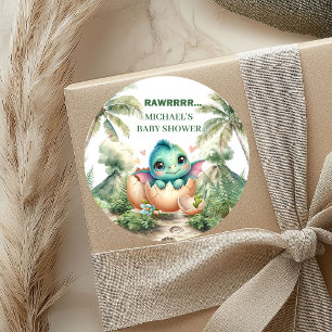 Adesivos de Banho do Bebê Dino Fofo Nasce em Breve