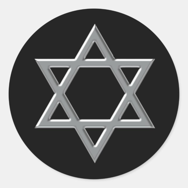 Adesivos de Bar Mitzvah Preto e Prata (Frente)