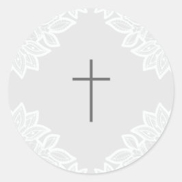 Adesivos de batismo com cruz de renda vintage