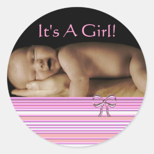 Adesivos de Bebê Menina com a foto do seu bebê
