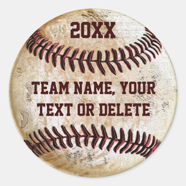 Adesivos de beisebol personalizáveis para festa de (Frente)