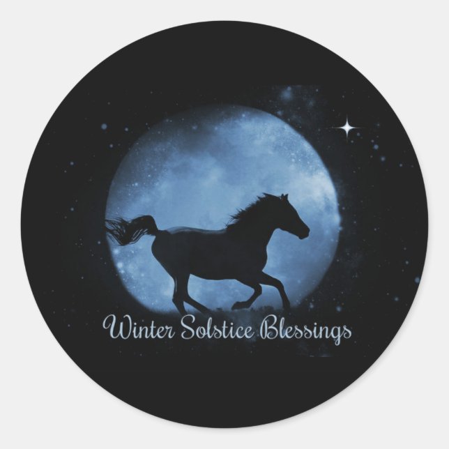Adesivos de Bênçãos do Solstício de Inverno Cavalo (Frente)