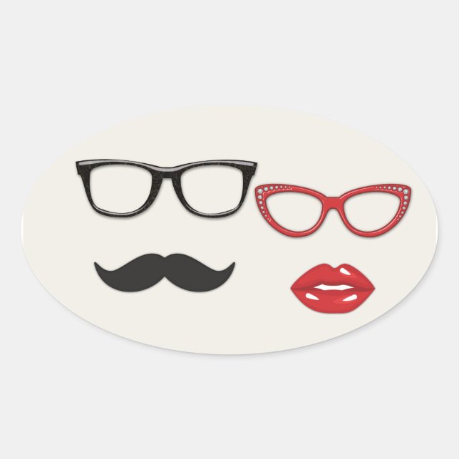 Adesivos de Bigode Adereços para Fotocall (Frente)