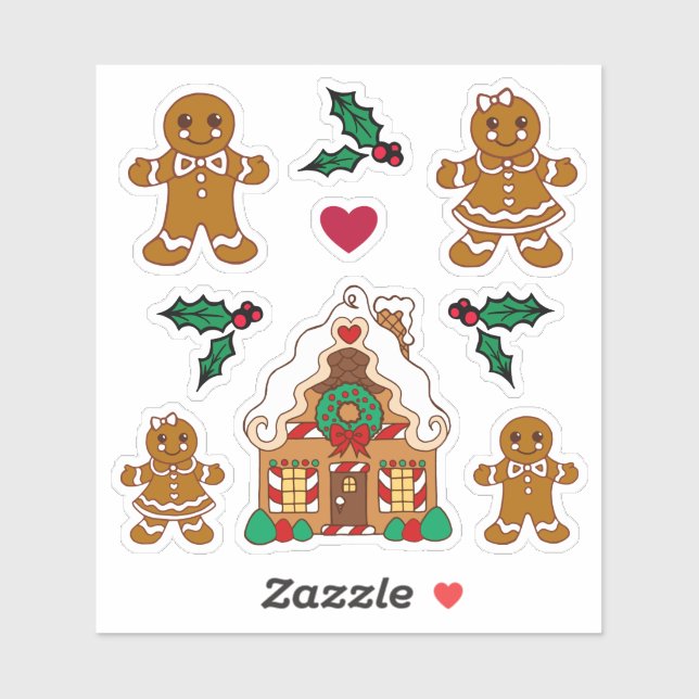 Adesivos de Biscoitos de Natal (Folha)