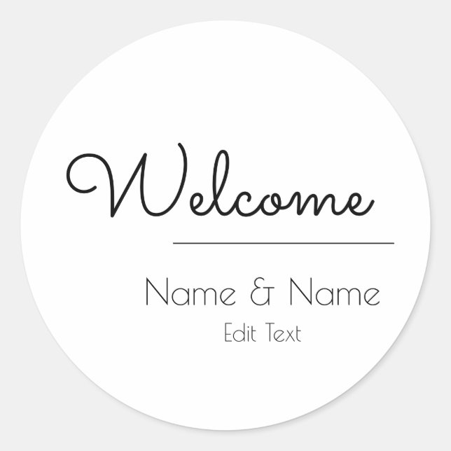 Adesivos de boas-vindas minimalistas e simples (Frente)