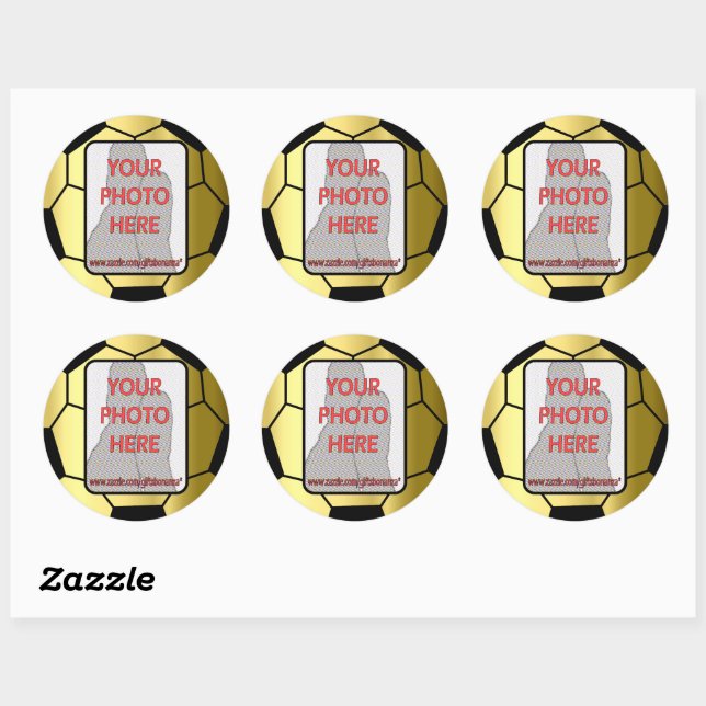 Adesivos de bola de futebol de ouro fotográfico pe (Folha)