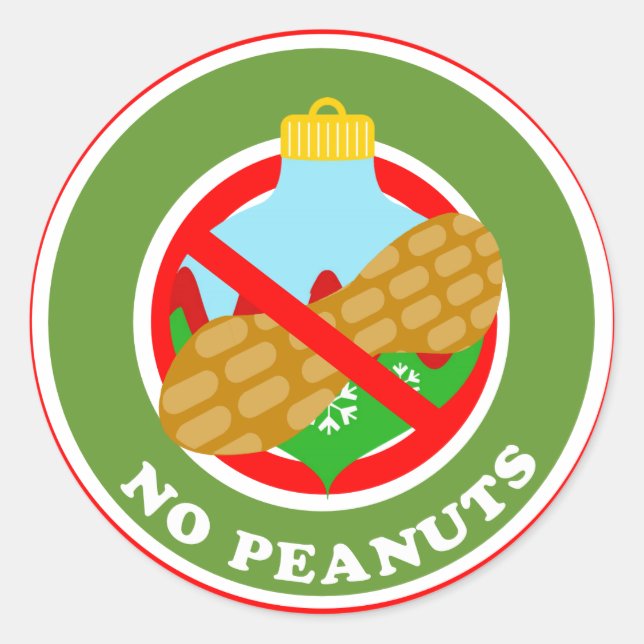 Adesivos de Bolha de Natal Sem Amendoins (Frente)