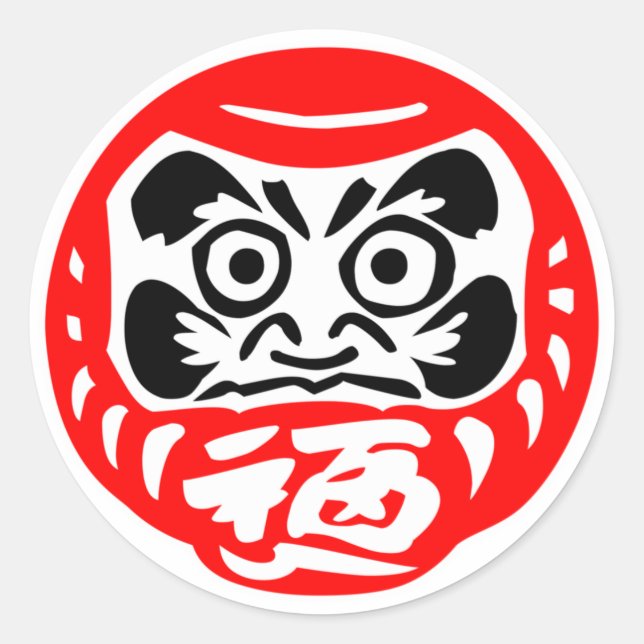 Adesivos de boneco Daruma (Frente)