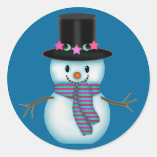 Adesivos de Boneco de Neve Fofo
