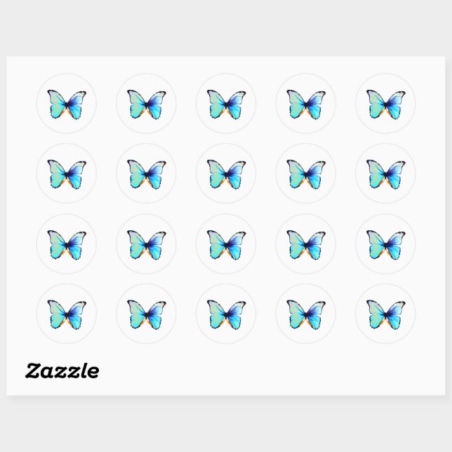 Adesivos de Borboleta Blue Morpho (Folha)