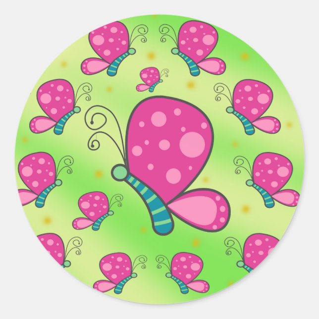 Adesivos de Borboleta de Cor Magenta (Frente)
