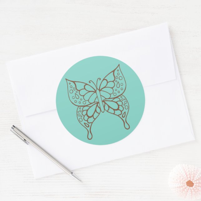 Adesivos de Borboleta Turquesa (Envelope)