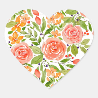 Adesivos de Buquê de Rosa em Aquarela